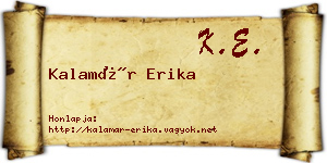 Kalamár Erika névjegykártya