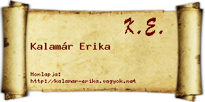 Kalamár Erika névjegykártya